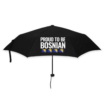 Proud To Be Bosnian Bosnien Balkan Bosnisch - Regenschirm (klein) - Schwarz - Vorne