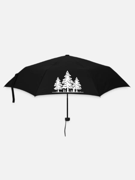Wald Bäume - Regenschirm (klein) - Schwarz