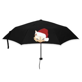 Fox head with santa hat - Umbrella (small) - black - Front