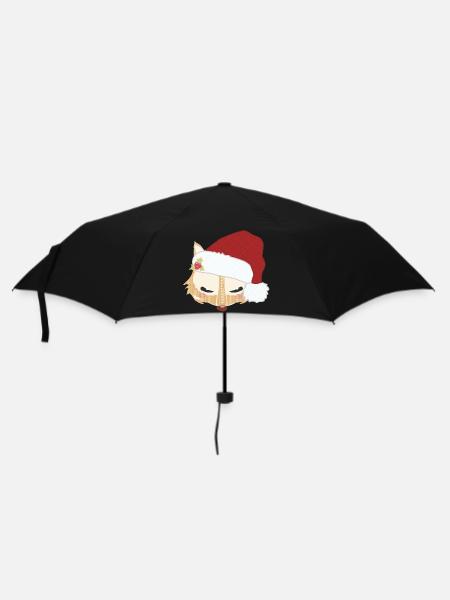 Fox head with santa hat - Umbrella (small) - black