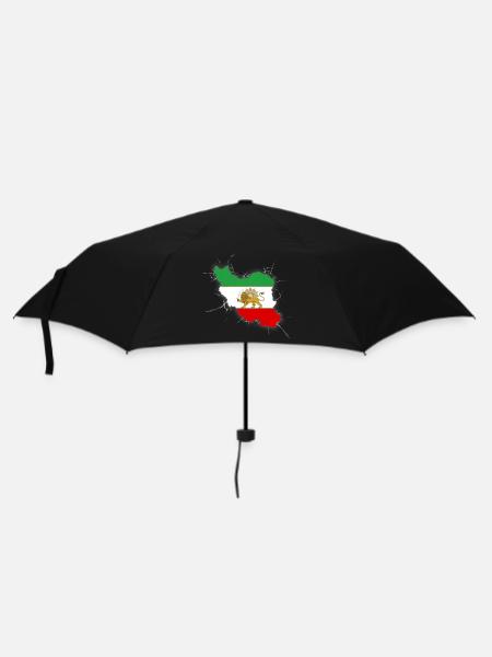 Iran Flagge Löwe und Sonne - شیر خورشید - Regenschirm (klein) - Schwarz