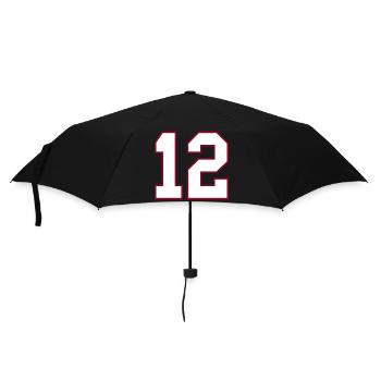 12 College-Jersey Nummern-Print - Regenschirm (klein) - Schwarz - Vorne