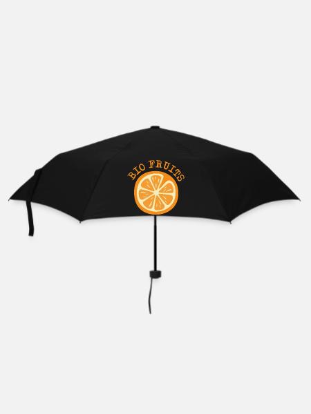 Graphique de logo de symbole orange orange de fruits biologiques - Parapluie standard - noir