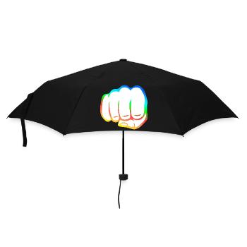 Clenched fist colorful fist bump cool logo symbol - Umbrella (small) - black - Front