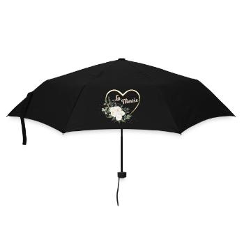 Die Braut Blumenherz Gold - Regenschirm (klein) - Schwarz - Vorne