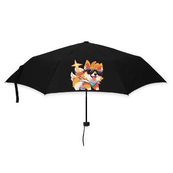 Chien à lunettes - Parapluie standard - noir - Devant