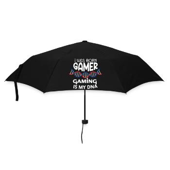 Gamer-DNA: Geboren zum Spielen - Regenschirm (klein) - Schwarz - Vorne