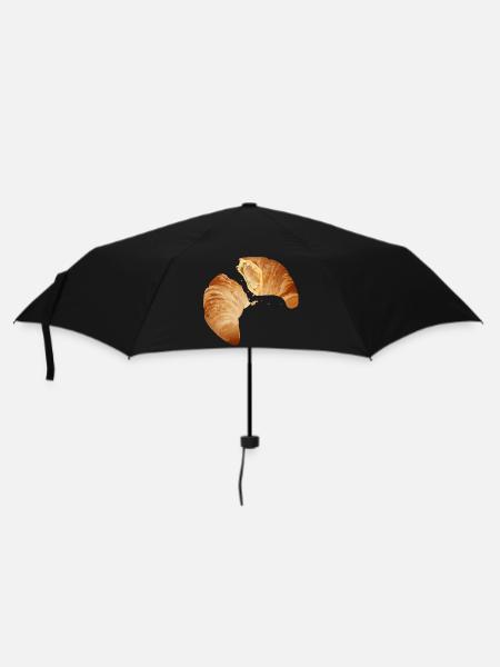 Ein schöner Croissant in warmen Farbtönen - Regenschirm (klein) - Schwarz