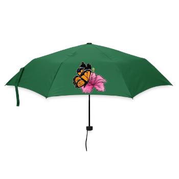Schmetterling Hibiskus - Regenschirm (klein) - Flaschengrün - Vorne
