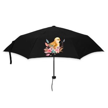 Cute chick nest flowers - Umbrella (small) - black - Front