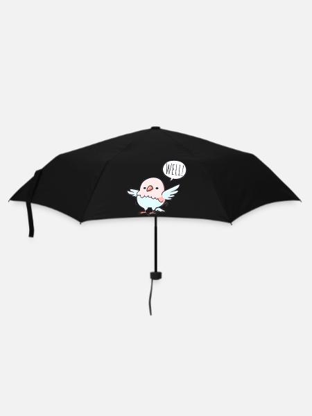 Der gelassene Vogel - Regenschirm (klein) - Schwarz