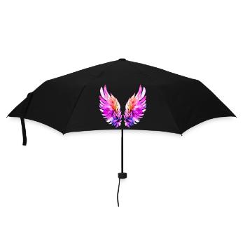 Leuchtend rosa Engelsflügel - Umbrella (small) - black - Front