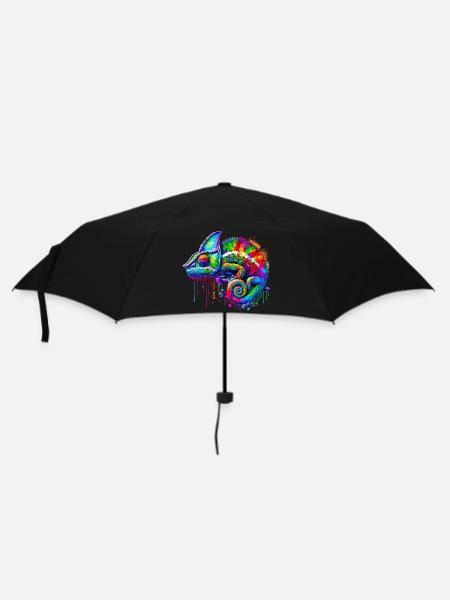 Chamäleon - Regenschirm (klein) - Schwarz