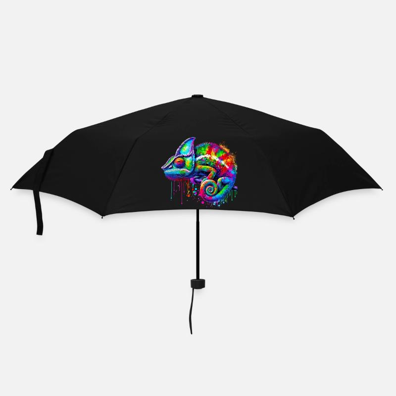 Chamäleon - Regenschirm (klein) - Schwarz