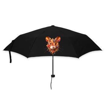 Feldhamster,gestaltet aus verschiedenen Blättern - Regenschirm (klein) - Schwarz - Vorne