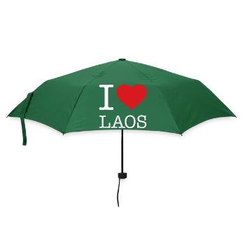 I LOVE LAOS - Regenschirm (klein) - Flaschengrün - Vorne