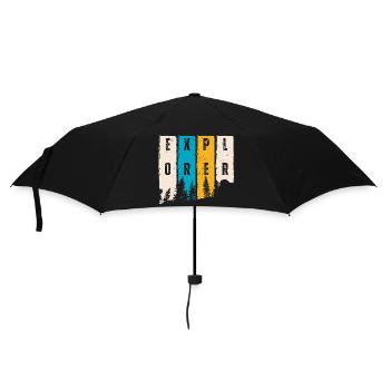 Entdecker Wald Bäume Silhouette - Regenschirm (klein) - Schwarz - Vorne