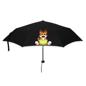 Tiger Laptop - Regenschirm (klein) - Schwarz - Vorne