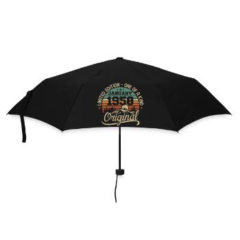 January 1958 I Birthdays born in January 1958 - Umbrella (small) - black - Front