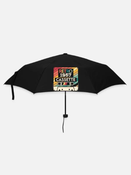 Retro 1975 Jahrgang 1957 - 1957 Jubiläumsgeschenk - Regenschirm (klein) - Schwarz