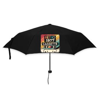 Retro 1975 Vintage 1977 - Cadeau Anniversaire 1977 - Parapluie standard - noir - Devant