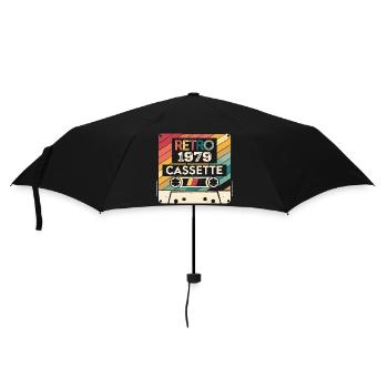 Retro 1975 Jahrgang 1979 - 1979 Jubiläumsgeschenk - Regenschirm (klein) - Schwarz - Vorne