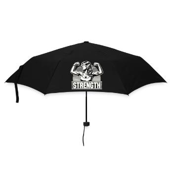 Strength strong woman tenses muscles gift - Umbrella (small) - black - Front