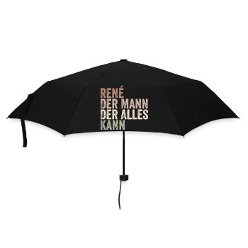René L’homme qui sait tout Prénom René - Parapluie standard - noir - Devant