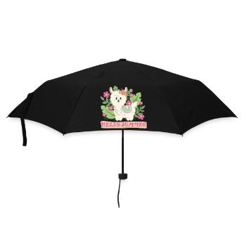 Hello summer Lama Alpaka in Sommerstimmung - Regenschirm (klein) - Schwarz - Vorne