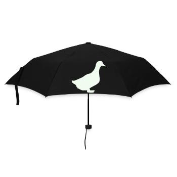 Elegant goose silhouette on vintage background - Umbrella (small) - black - Front