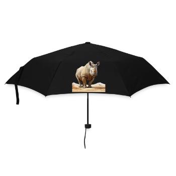 Desert Rhino Illustration - Umbrella (small) - black - Front