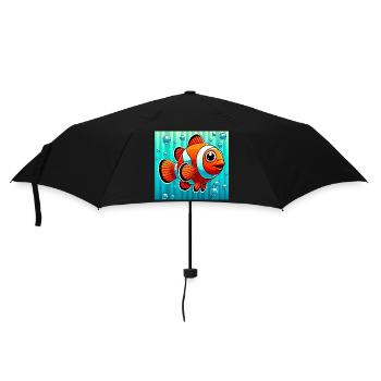 Poisson-clown - Parapluie standard - noir - Devant
