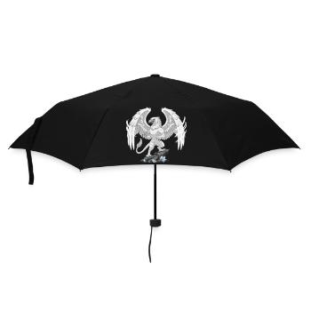 Mythischer Greif auf dem Kristallfelsen - Regenschirm (klein) - Schwarz - Vorne