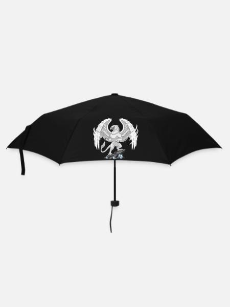 Mythischer Greif auf dem Kristallfelsen - Regenschirm (klein) - Schwarz
