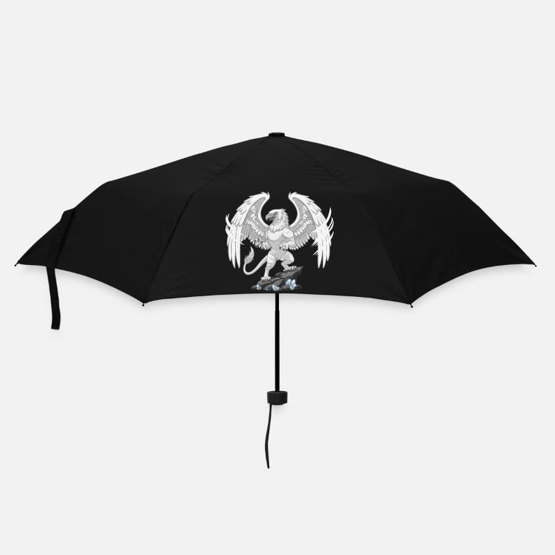 Mythischer Greif auf dem Kristallfelsen - Regenschirm (klein) - Schwarz