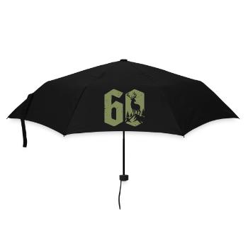 Jäger 60. Geburtstag Jagd 60 Jahre Zahl Hirsch - Regenschirm (klein) - Schwarz - Vorne
