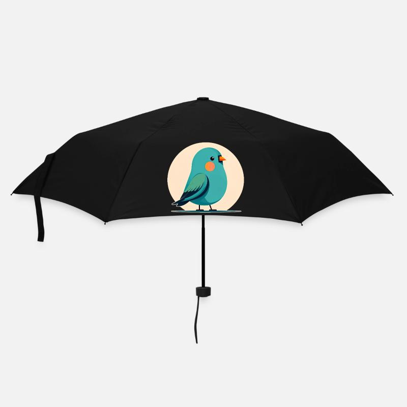 Kleiner grün-blauer Vogel - Regenschirm (klein) - Schwarz