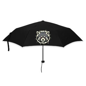 Mignon panda roux jetant un coup d’œil par la fissure - Parapluie standard - noir - Devant