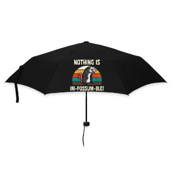 Nothing Is Um-Possum-ble Retro - Regenschirm (klein) - Schwarz - Vorne