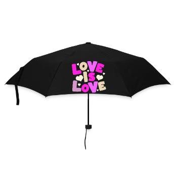 L’amour est l’amour – Déclaration de cœur colorée - Parapluie standard - noir - Devant