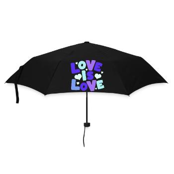 Love is Love Pastel Hearts - Regenschirm (klein) - Schwarz - Vorne