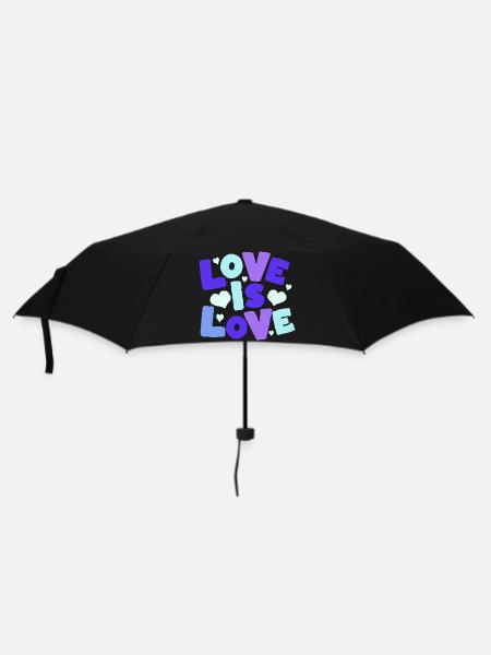 Love is Love Pastel Hearts - Regenschirm (klein) - Schwarz