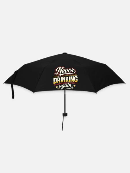Nie Mehr Trinken – Retro Stil - Regenschirm (klein) - Schwarz