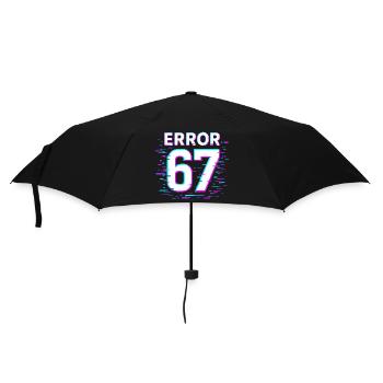 Error 67 Six Seven Glitch Cyber Meme Gift Idea - Umbrella (small) - black - Front
