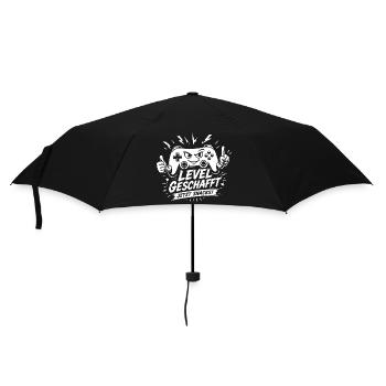 Level geschafft jetzt Snacks Zeit - Regenschirm (klein) - Schwarz - Vorne