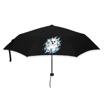 Fröhlicher Polarbär Spritzer - Regenschirm (klein) - Schwarz - Vorne