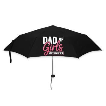 Dad Of Girls Outnumbered Dad Saying - Umbrella (small) - black - Front