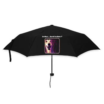Chien Hard Techno – Outfit Humor Rave Techno - Regenschirm (klein) - Schwarz - Vorne