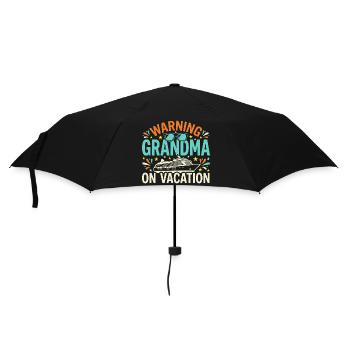 Mamie en croisière, Mamie sur le pont, - Parapluie standard - noir - Devant