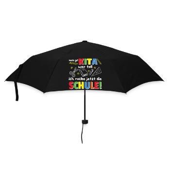  Kita Abschied jetzt rocke ich die Schule - Regenschirm (klein) - Schwarz - Vorne